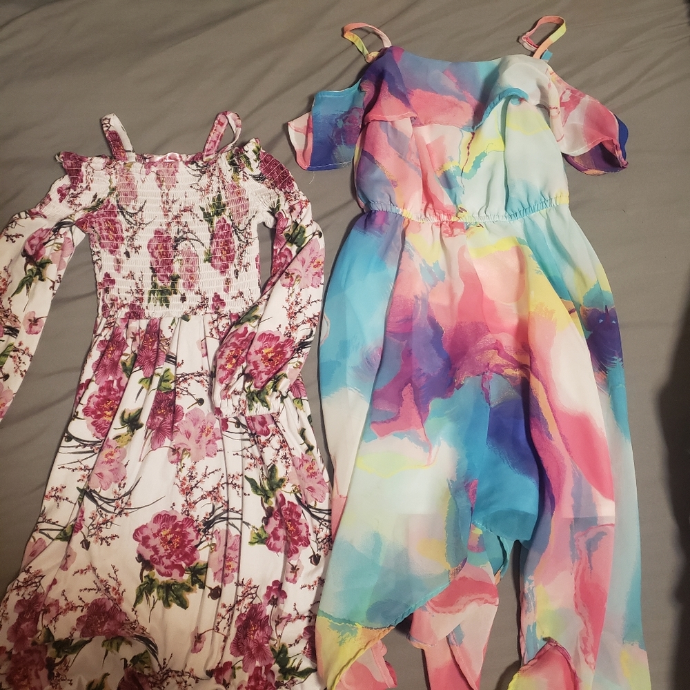 Cold shoulder girls dresses 7/8